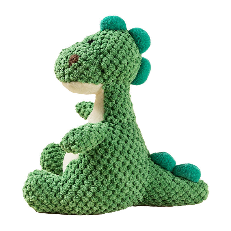 Durable Dinosaur Plush Dog Toy with Squeaker Interactive Chew Toy for Small Medium Dogs Tough Chewers Pet Supplies Puppy Teething