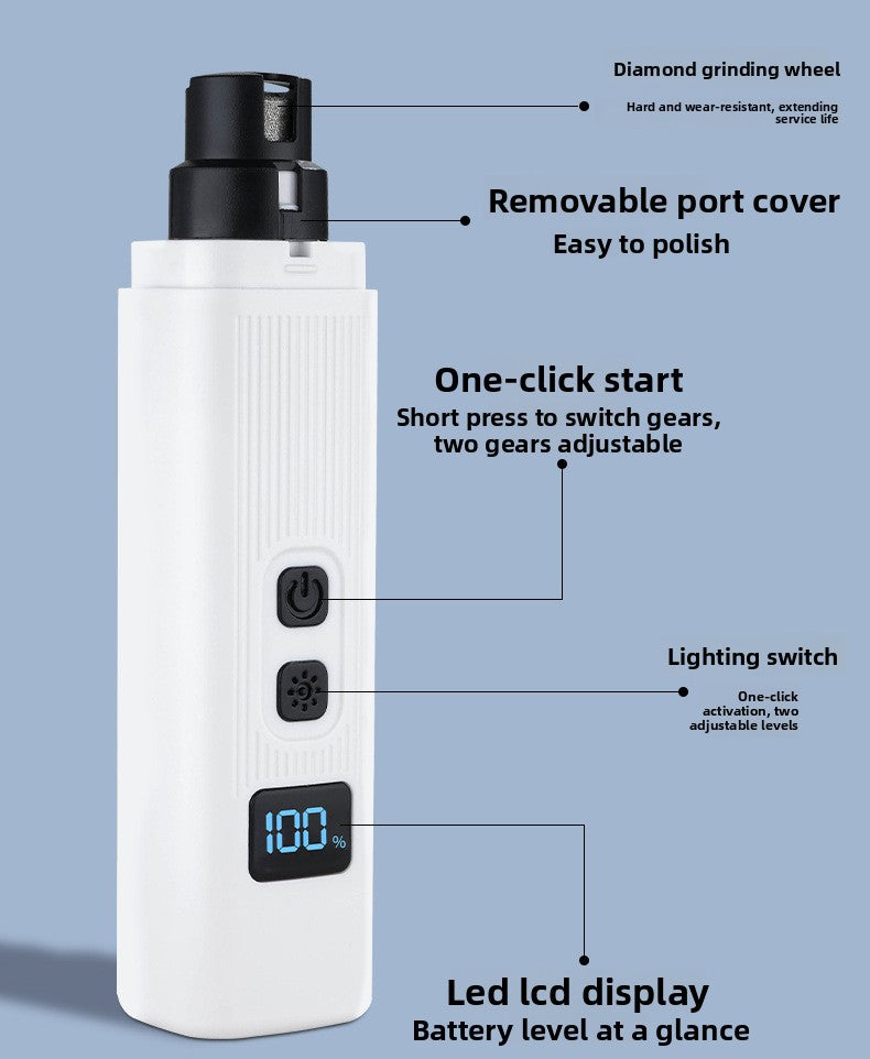 Pet Nail Grinder Clipper with Light for Dogs Cats