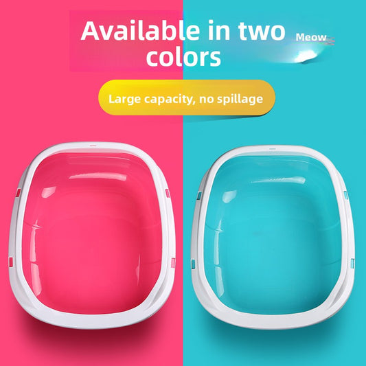 Semi-Enclosed Large Cat Litter Box Detachable Tray Plus Cat Toilet