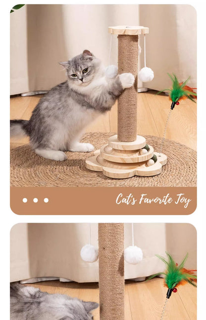 WearResistant Sisal Cat Scratching Post Board Toy for Vertical Climbing Boredom Relief