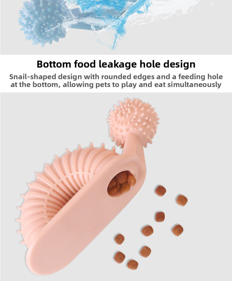 Interactive Dog Chew Toy for Teething Puppies Snail Shaped Food Dispensing Pet Supplies Long Lasting Dental Toothbrush Fun Mental Stimulation