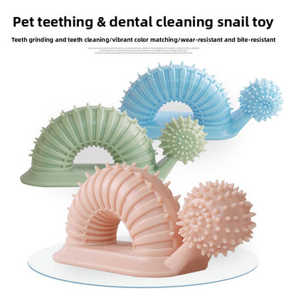 Interactive Dog Chew Toy for Teething Puppies Snail Shaped Food Dispensing Pet Supplies Long Lasting Dental Toothbrush Fun Mental Stimulation