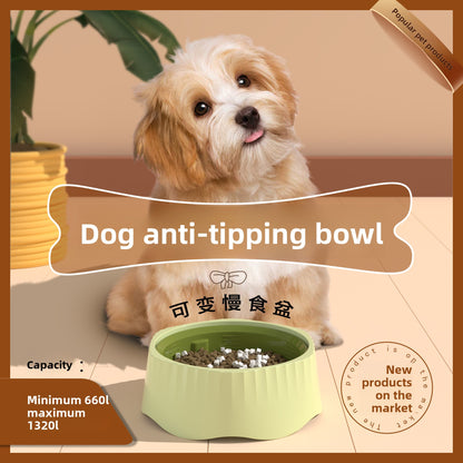 Pet Slow Feeder Bowl 2-in-1 New Dog Anti-Tip Bowl Cat Dog Supplies New Non-Slip Dog Bowl