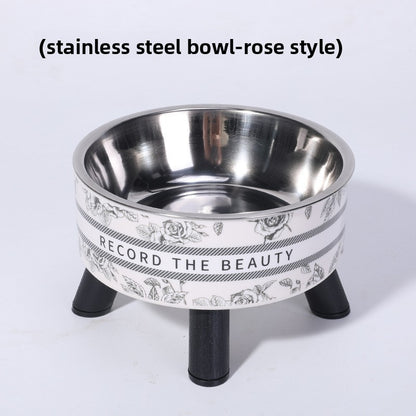 Elevated Anti Spill Cat Bowl Stainless Steel Pet Food and Water Dish with High Stand for Dogs Cats Non Slip Large Capacity Feeding Station