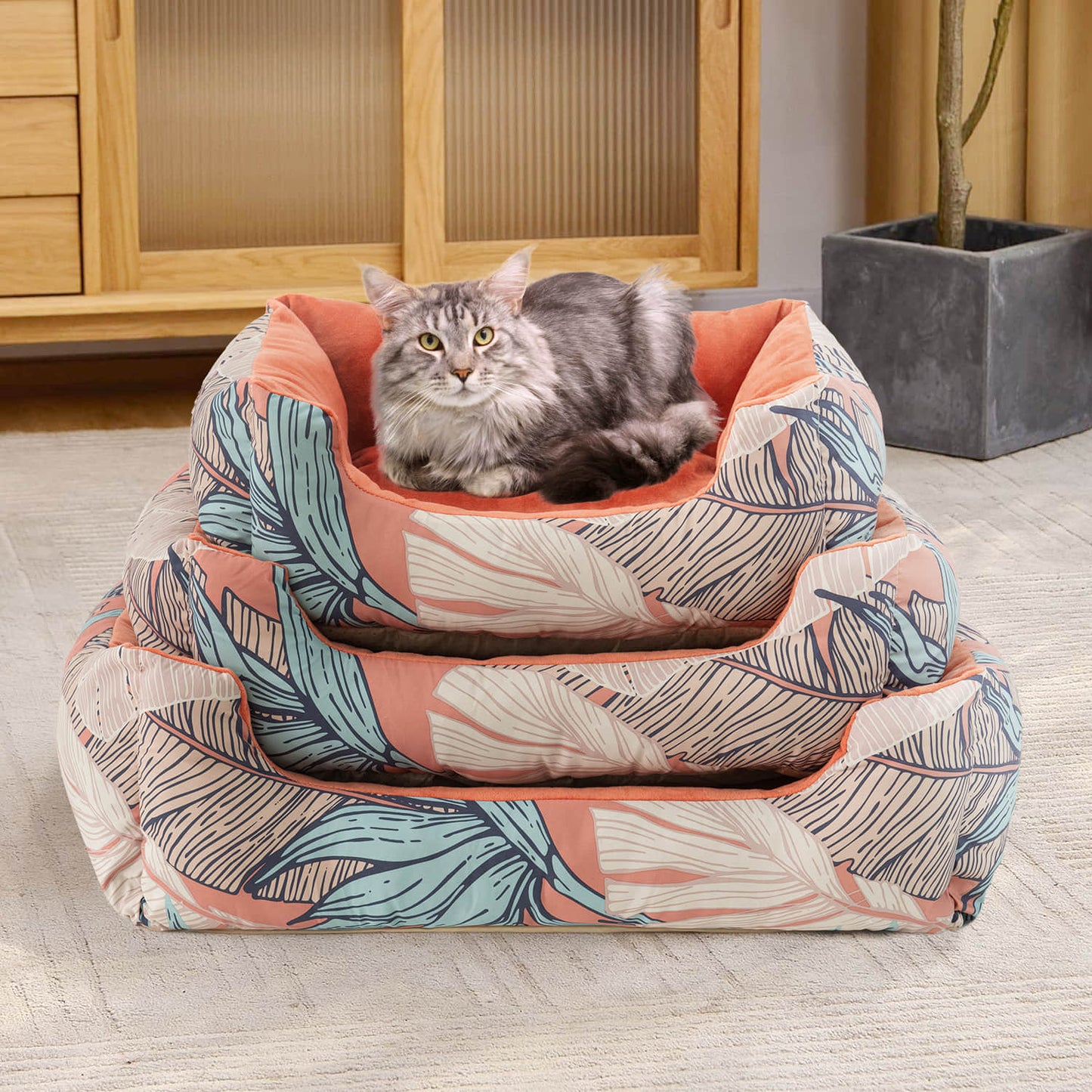 All-Season Soft Machine Washable Pet Bed for Cats Dogs Large Medium Small Non-Slip