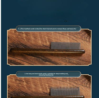 Wooden Pet Shedding Comb for Cats Dogs Removing Loose Hair Grooming Flea