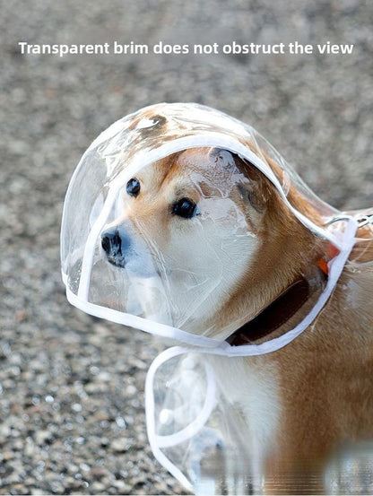 Waterproof Transparent Dog Raincoat with Leash Windproof Outdoor Pet Rain Poncho for Corgi Small Medium Dogs