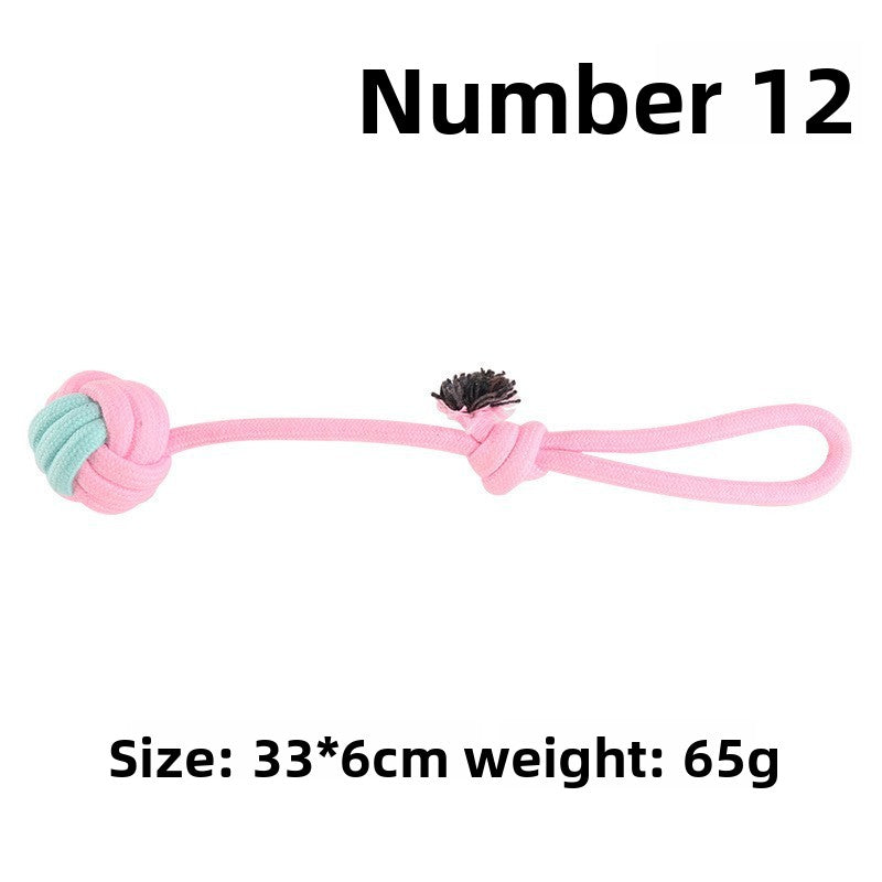 Pink Blue Combination Pet Cotton Rope Knot Toy for Tough Chewing Dogs