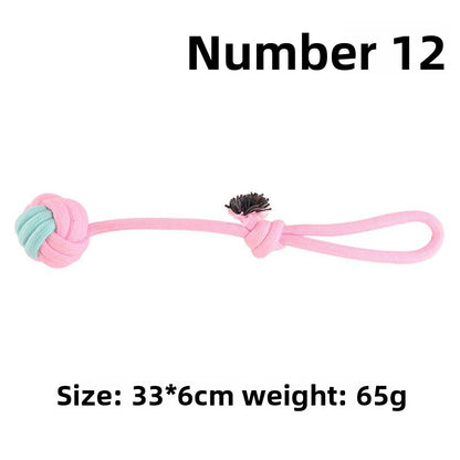 Pink Blue Combination Pet Cotton Rope Knot Toy for Tough Chewing Dogs