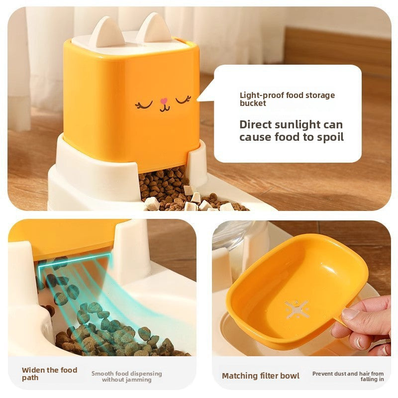 Fully Automatic Cat Drinking Device Combined with Food Feeder for Pets Cats Dogs
