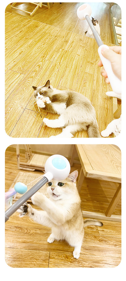 Pet Interactive Cat Wand with Replaceable Fairy Feather Bell