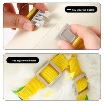 Big Eyes Cute Dog Harness and Leash Set Anti Escape Reflective Adjustable Chest Strap for Small Dogs Outdoor Travel Walking