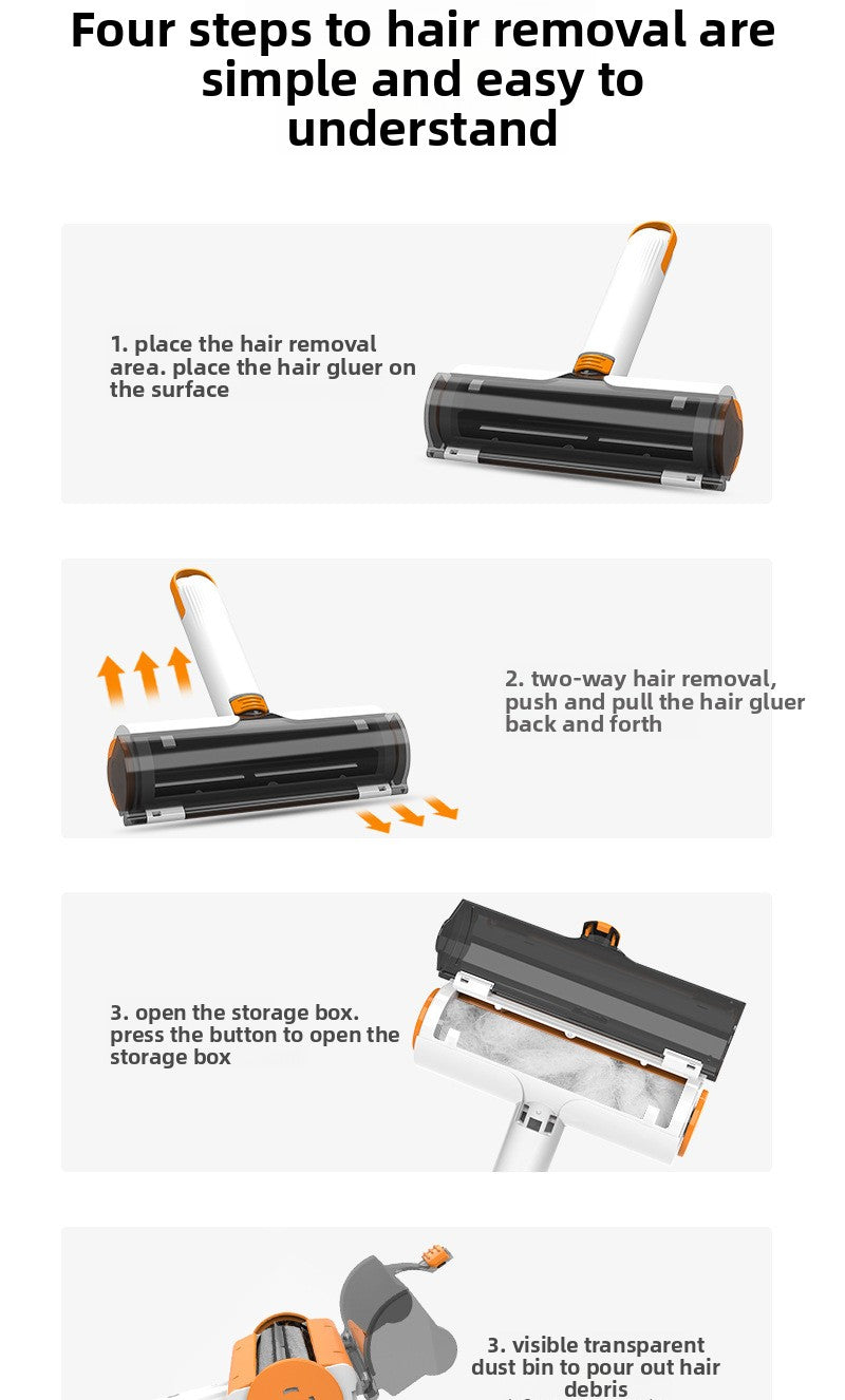 Pet Supplies Roller-Type Double-Sided Brush for Floating Hair Removal Static Sticky Artifact