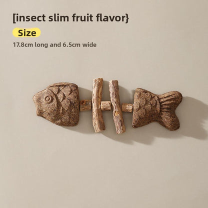 Wooden Fish Bone Teeth Cleaning Stick for Cats