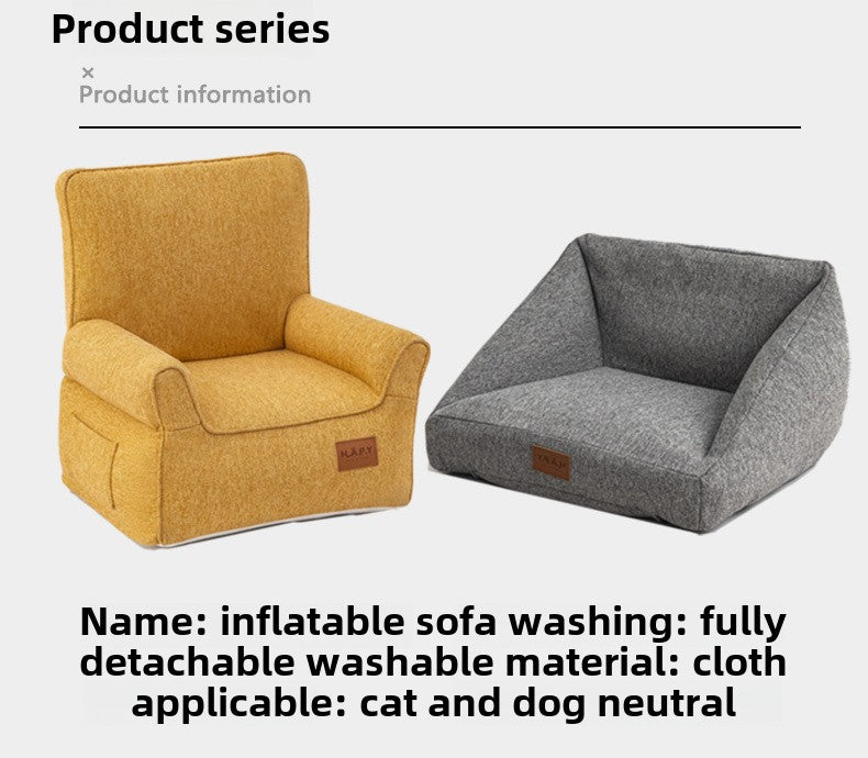 Pet Inflatable Sofa Cat Detachable Bed Washable Antibacterial All Seasons Sleep Sofa Dog Bed Technology