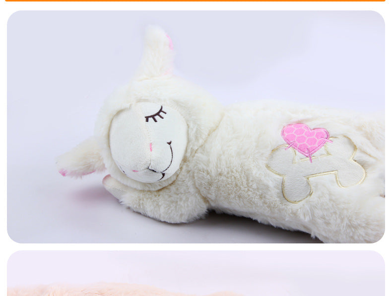 Amazon Hot-Selling Dog Anxiety Companion Sleep Toy Interactive Cute Plush Heartbeat Lamb Pet Toy