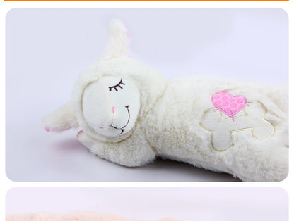 Amazon Hot-Selling Dog Anxiety Companion Sleep Toy Interactive Cute Plush Heartbeat Lamb Pet Toy