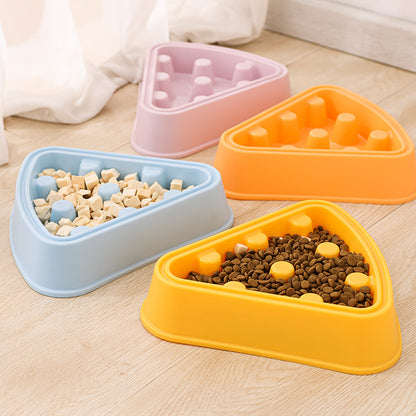 Interactive Puzzle Feeder Bowl Large Size Slow Feed Dog Bowl Anti Gulping Choking Cartoon Pizza Design Fun Pet Supplies for Dogs Cats