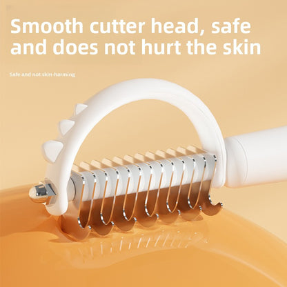 Double Sided Cat Comb for Shedding Small Dinosaur Cute Design Pet Grooming Brush Massage Knot Comb Macaron Colors Long Hair Short Hair