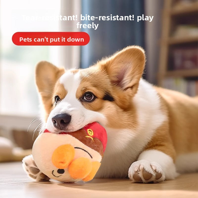Plush Electric Jumping Ball Dog Toy Self Entertainment Sound for Puppy Teething Durable Corgi Chew