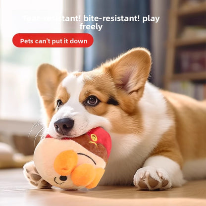 Plush Electric Jumping Ball Dog Toy Self Entertainment Sound for Puppy Teething Durable Corgi Chew
