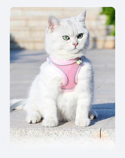 Cat Leash Cat Harness Cat Chest Harness Cat Walking Leash Vest Style Pet Chest Harness P-String Reflective Cute Cat