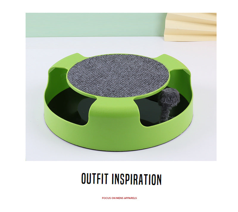 Cat Turntable Puzzle Play Plate Featuring Shadowless Mouse Toy