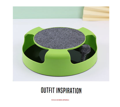 Cat Turntable Puzzle Play Plate Featuring Shadowless Mouse Toy