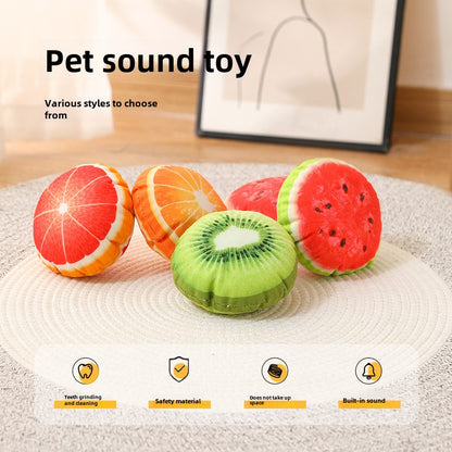 Pet Sound Paper Fruit Plush Toy Durable Chew Teeth Grinding Dog Toy Pet Supplies