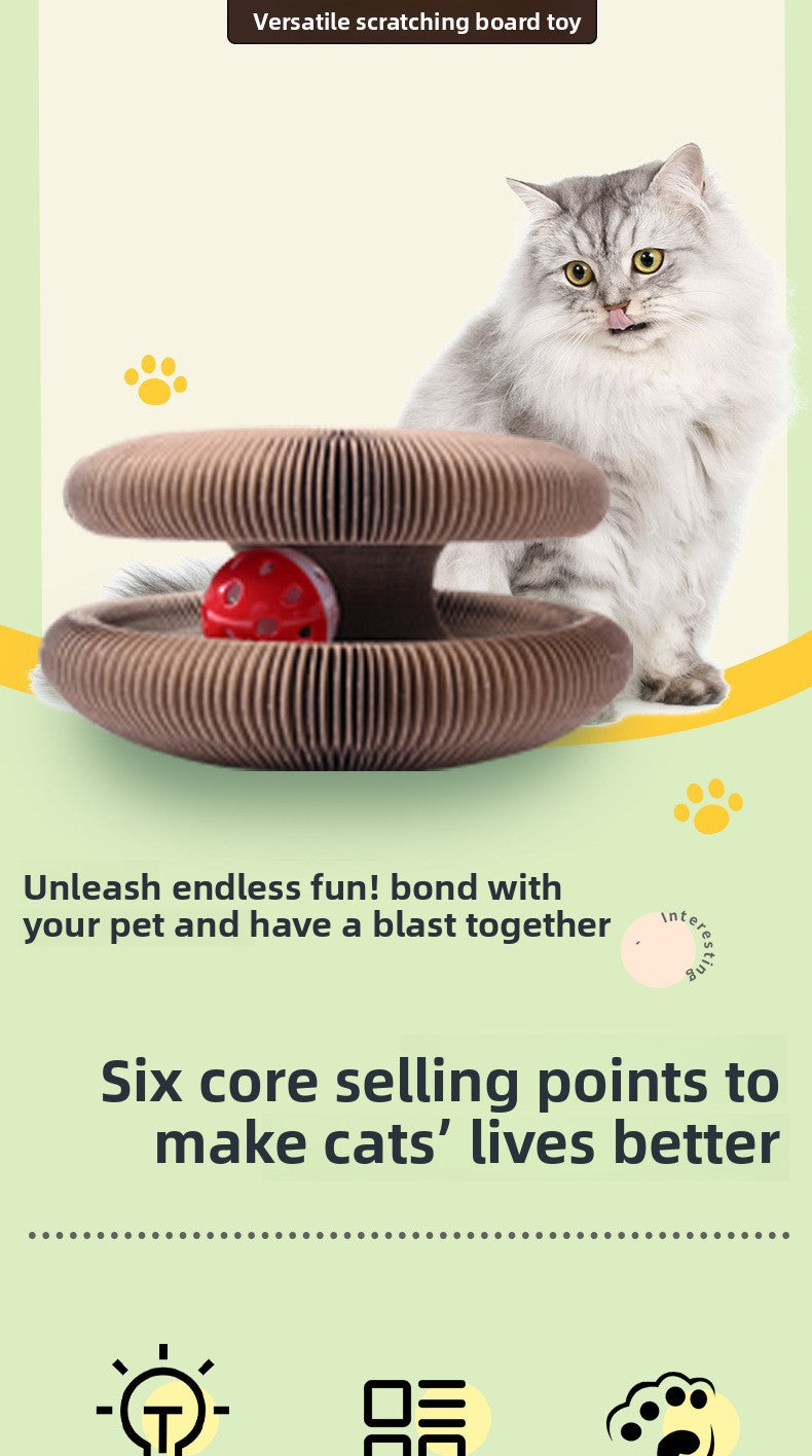 Magnetic Organ Style Corrugated Paper Cat Scratching Board Wear Scratch Resistant Toy