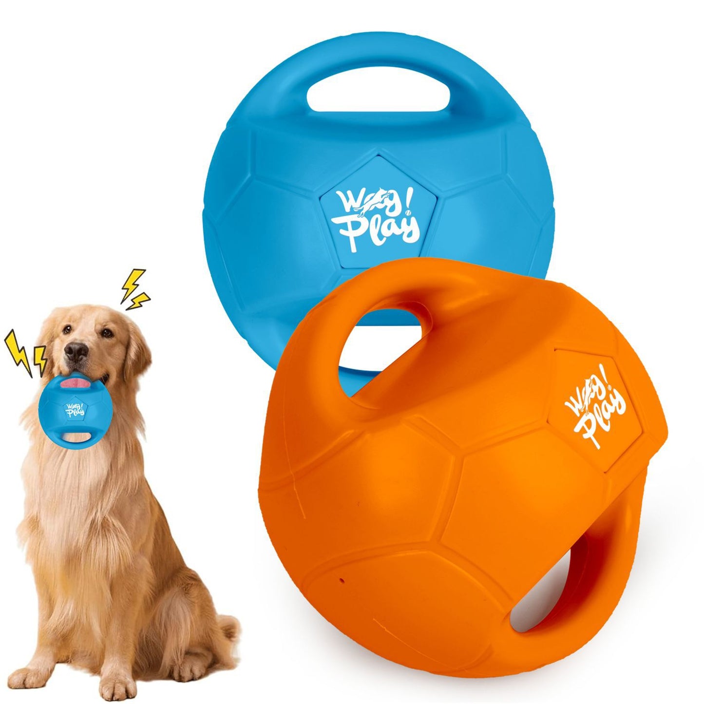 Squeaky Interactive Ball for Dogs Outdoor Tug of War Fun Teeth Cleaning Chew Toy