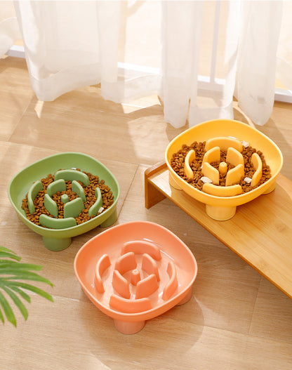 Pet Choking Prevention Flower Small Square Four-Legged Dog Slow Feeder