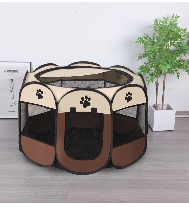 Octagonal Pet Playpen Pet Tent Oxford Cloth Scratch-Resistant Foldable Dog Cage Dog Cat Delivery Room Dog House Cat House