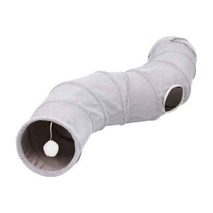 Pet Supplies Suede S-Shaped Foldable Cat Tunnel Plaything