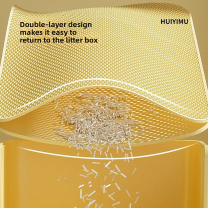 Extra Large Cat Litter Mat Heavy Duty Anti Tracking Litter Box Mat with Low Profile Edge Non Slip Bottom for Kitty Litter Containment