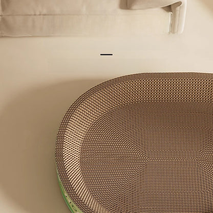 Round Cat Scratching Board Durable Non-Shedding Oval Cat Scratching Basin Extra Large All-Season Cat Bed Cat Claw Board Scratch-Resistant