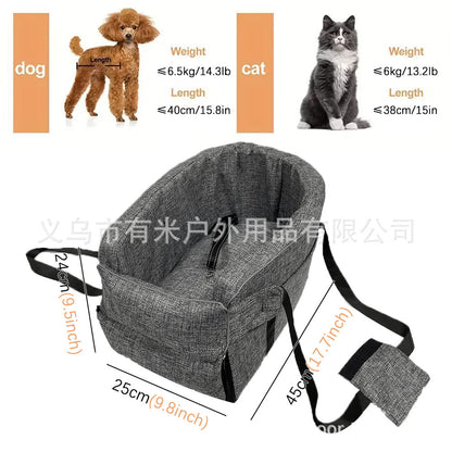 Premium Pet Car Seat for Dogs and Cats Comfortable Travel Bed with Non-Slip Mat Washable Car Sofa Cushion