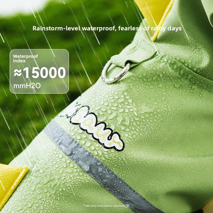 3D Dinosaur Tail Dog Raincoat Waterproof Reflective Pet Rain Poncho for Medium Large Breeds Like Golden Retriever Hooded Rain Gear