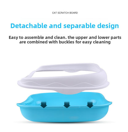 Semi-Enclosed Large Cat Litter Box Detachable Tray Plus Cat Toilet