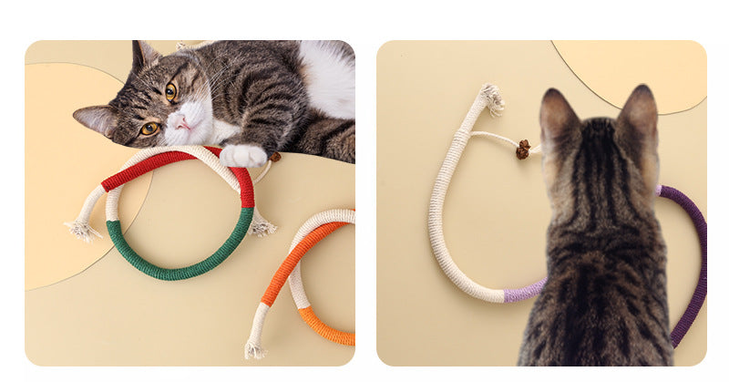 Cat Self-Entertainment Chew Rope Teeth Cleaning Artifact