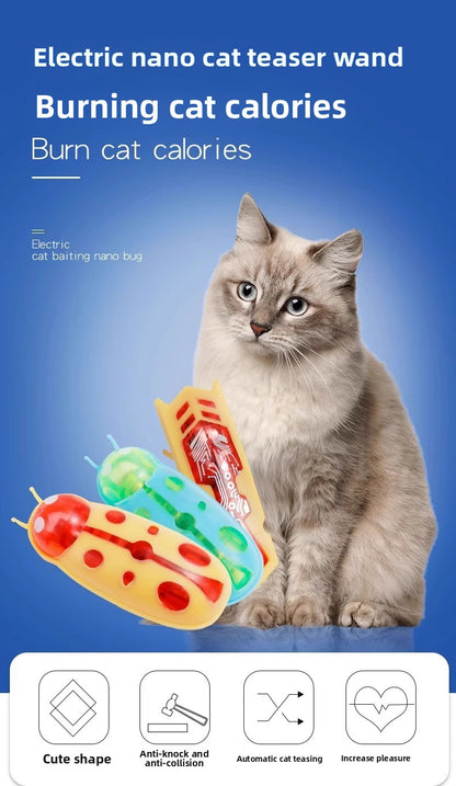 Nano Worm Cat Toy Automatic Teasing Intelligent Wand with Obstacle Avoidance for Self Play