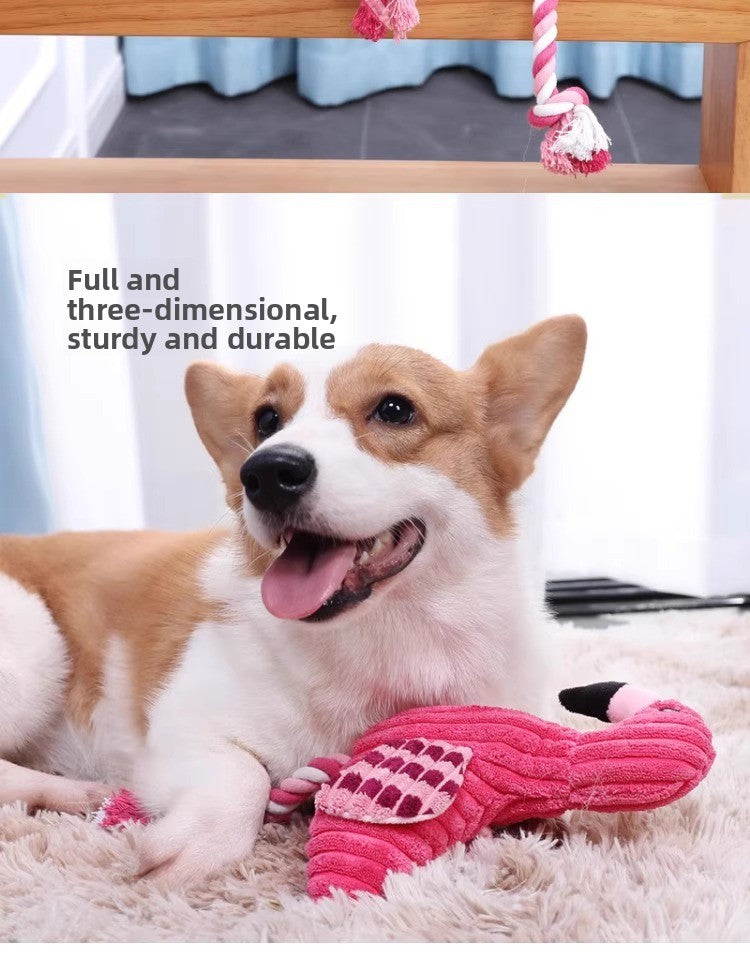 Durable Sound Dog Toy for Boredom Relief Small Puppy Plush Teething Bichon Pet