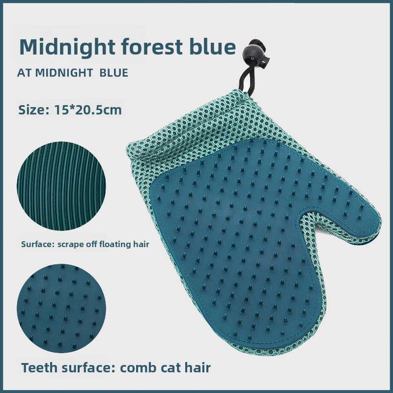 Pet Grooming Gloves Brush Dog Cat Shedding Hair Removal Cleaning Essential Supplies