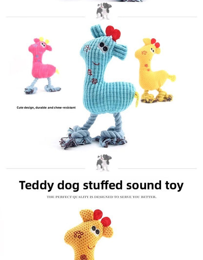 Durable Sound Dog Toy for Boredom Relief Small Puppy Plush Teething Bichon Pet