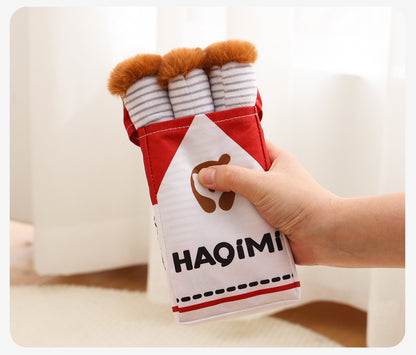 Dog Plush Sound Toy Imitation Cigarette Self-Entertainment Durable Chew Pet Supplies