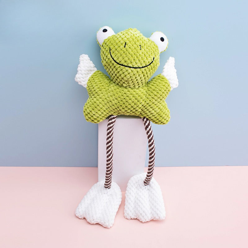 Sound Pet Toy Dog Toy Indestructible Frog Duck Cotton Rope Boredom Relief Interactive Dog Toy