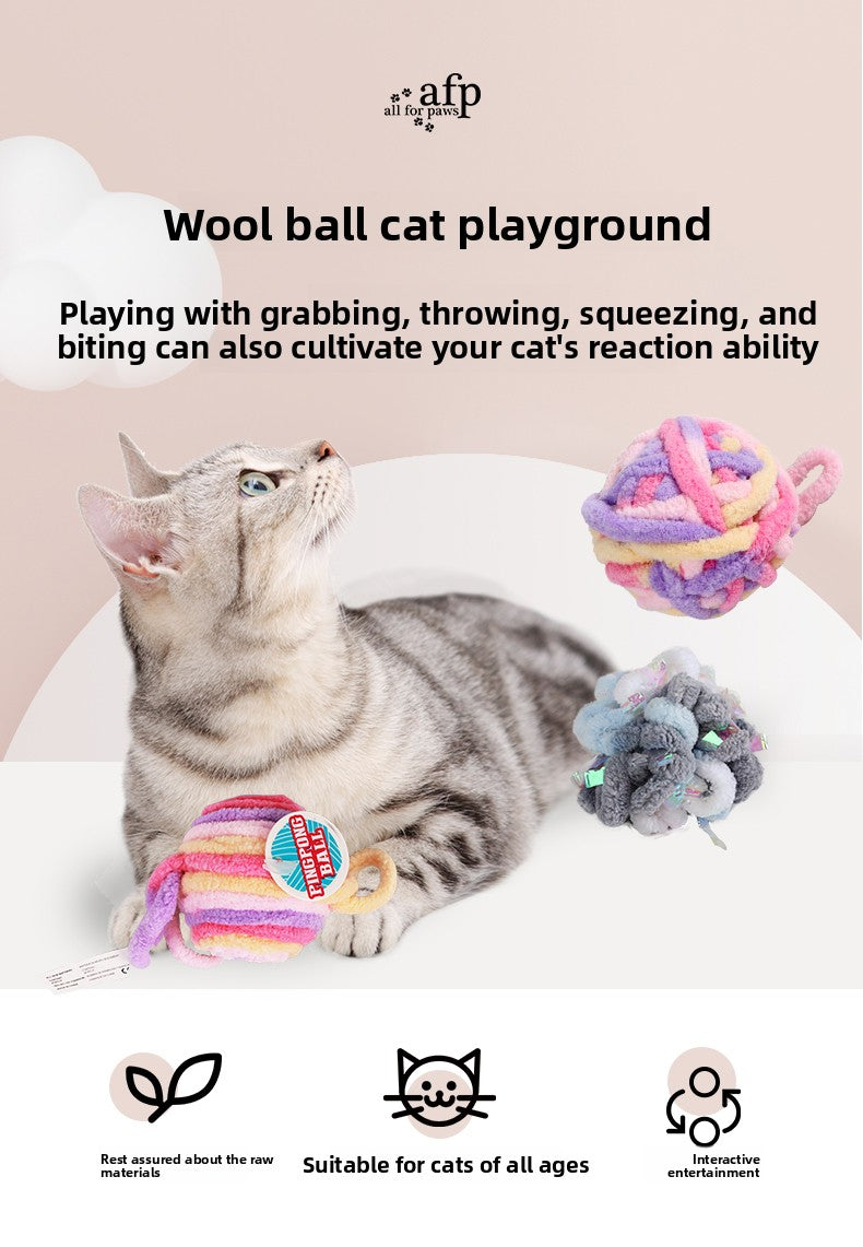 Plush Wool Bite Thread Ball for Cat's Boredom Busting