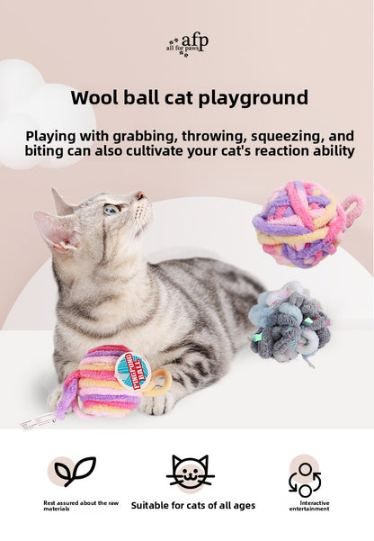 Plush Wool Bite Thread Ball for Cat's Boredom Busting