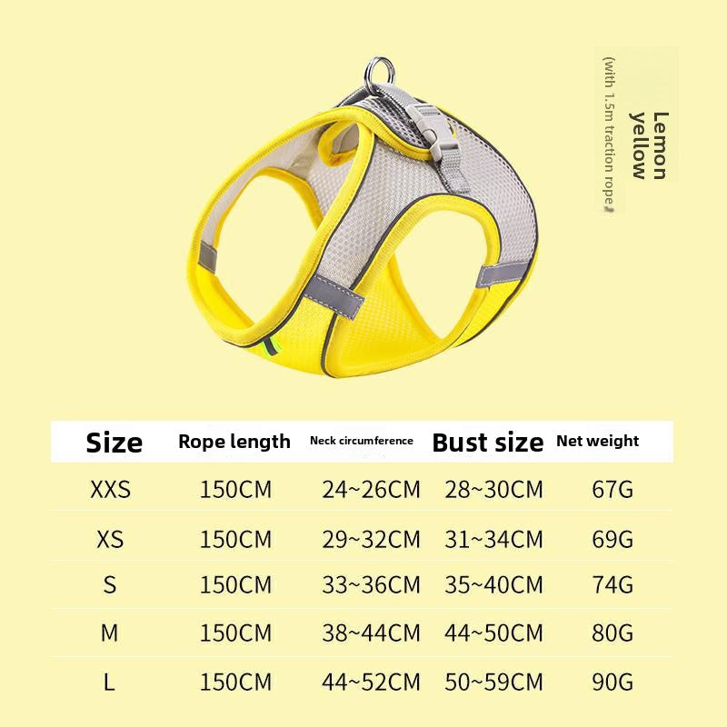 Cat Leash Cat Harness Cat Chest Harness Cat Walking Leash Vest Style Pet Chest Harness P-String Reflective Cute Cat