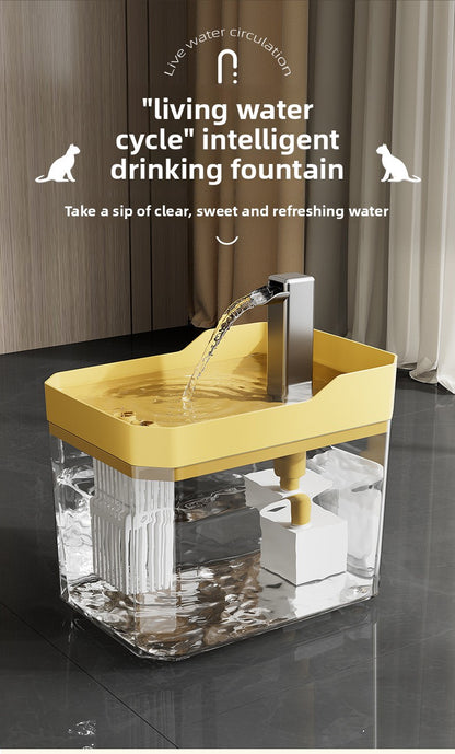 Automatic Cat Water Fountain 2L Large Capacity Smart Pet Water Dispenser with Filter for Fresh Circulating Water and Quiet Pump